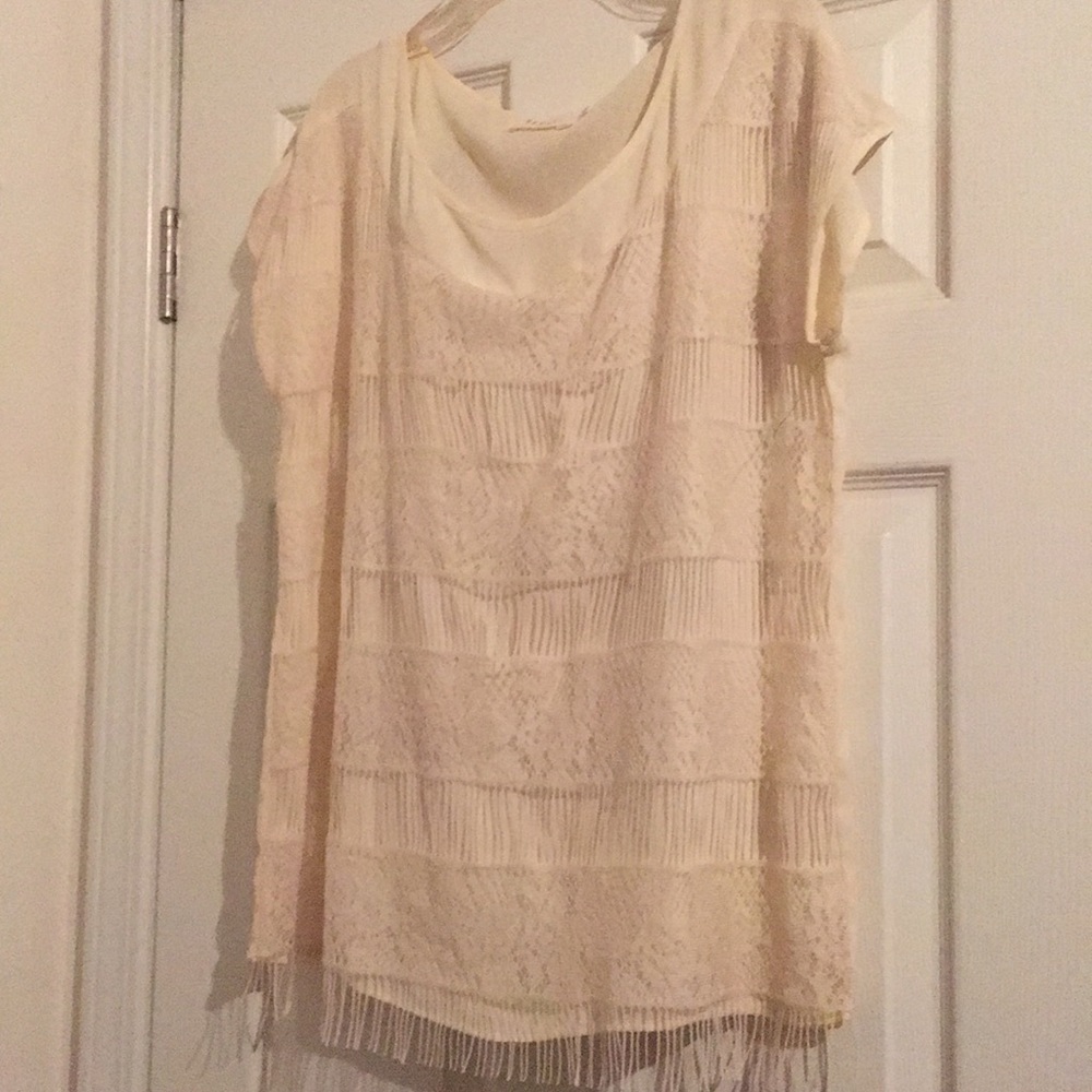 lace cream blouse xl